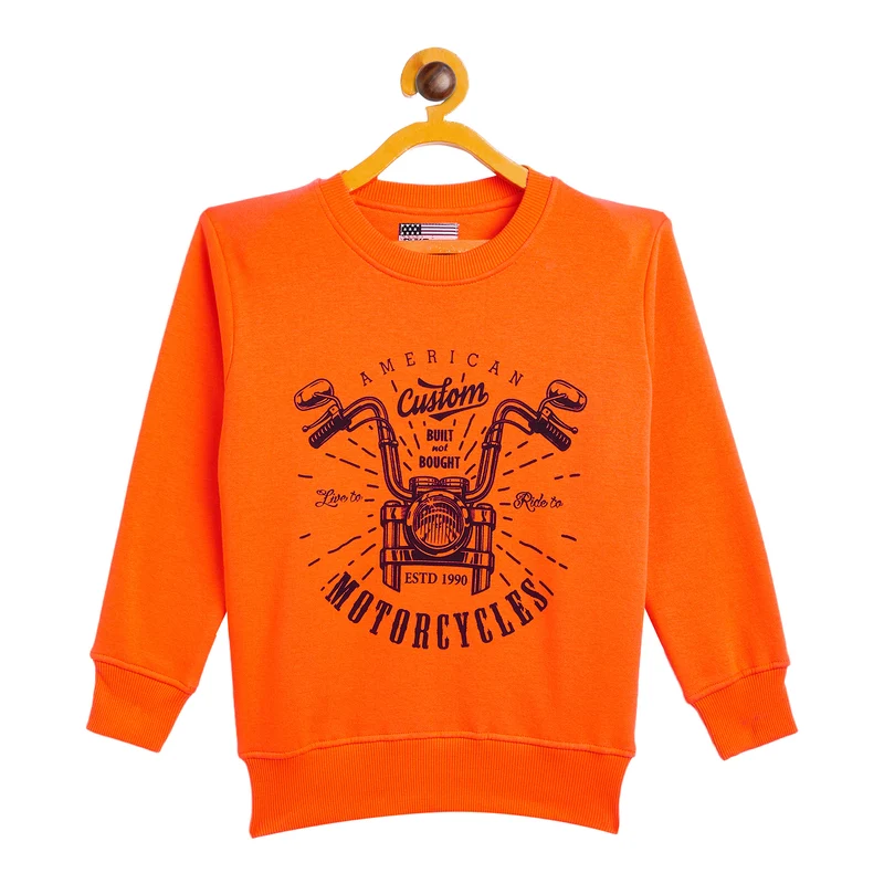 Duke Urban Boys Round Neck Sweatshirt (LF251) Orange / 30 / Printed