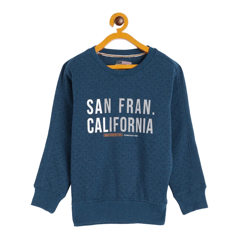 Duke Urban Boys Round Neck Sweatshirt (LF221) 30 / Petrol Mix / Printed