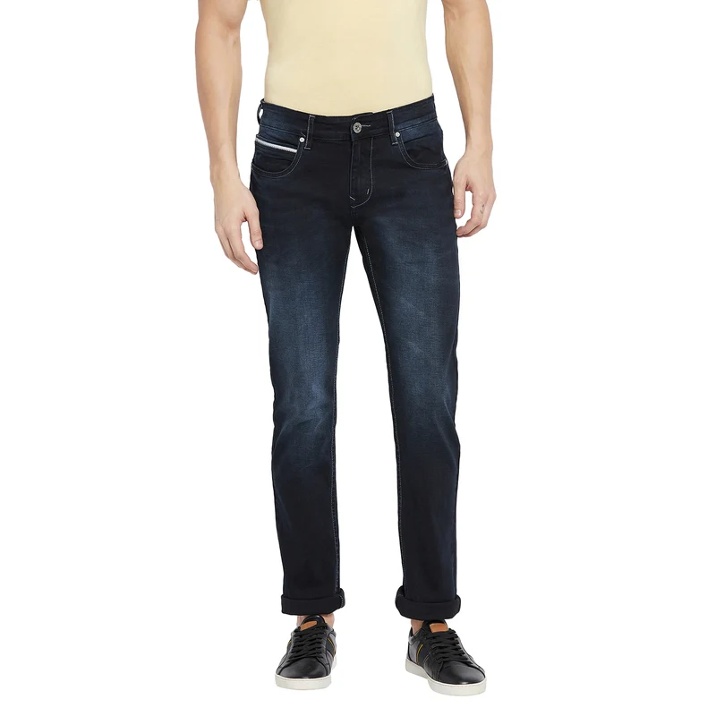 Duke Stardust Men Slim Fit Jeans (SDD5143) Blue Black / 36 / Washed