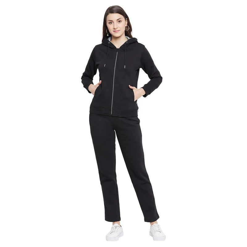Duke Urban Women Solid Track Suit (LFX798) Black / XXL / Solid