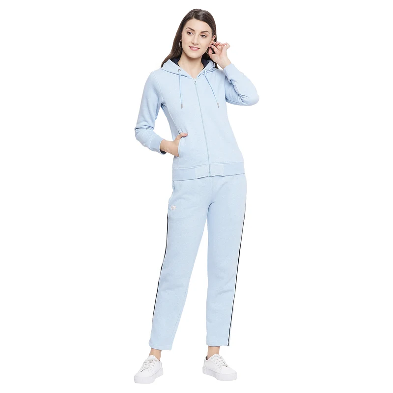 Duke Urban Women Solid Track Suit (LFX798) Ice Blue Mix / S / Solid