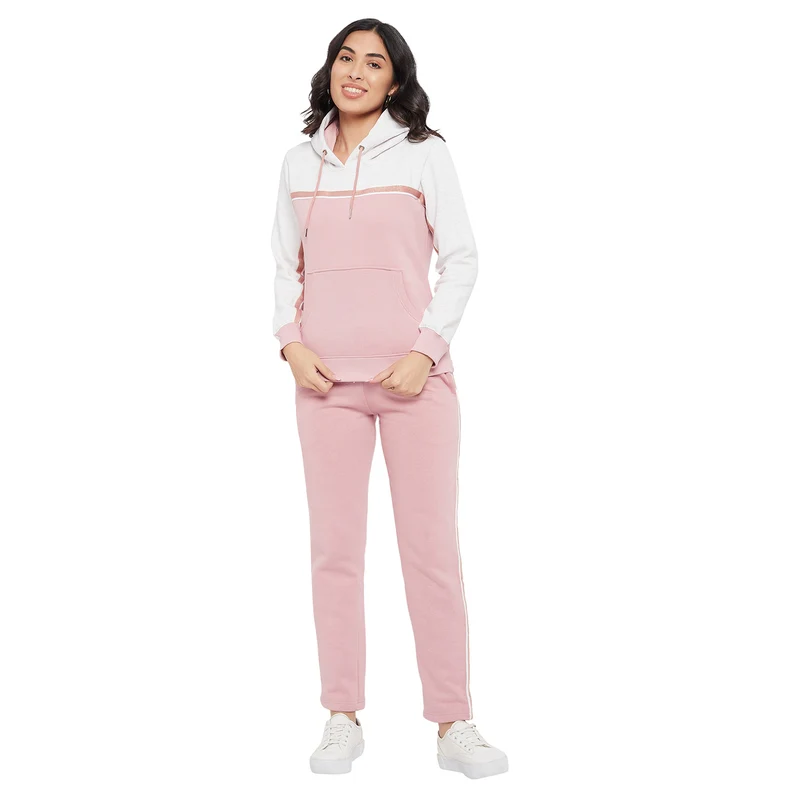 Duke Stardust Women Solid Track-Suit (LFX797) S / Dusty Pink / Colorblock