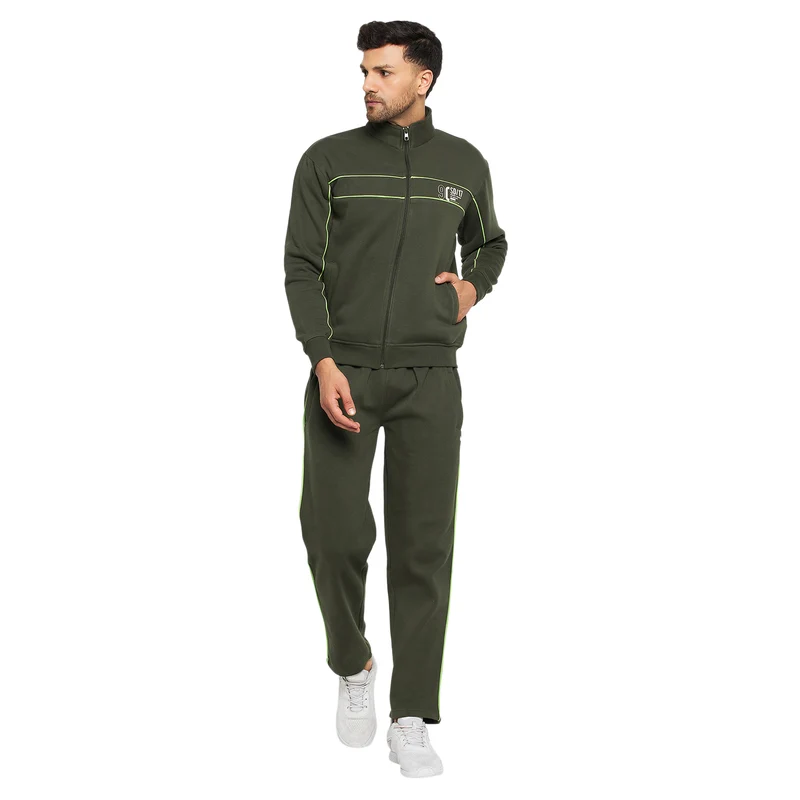 Duke Urban Men Zipper Regular Track Suit (LF3717) Olive / XXL / Solid