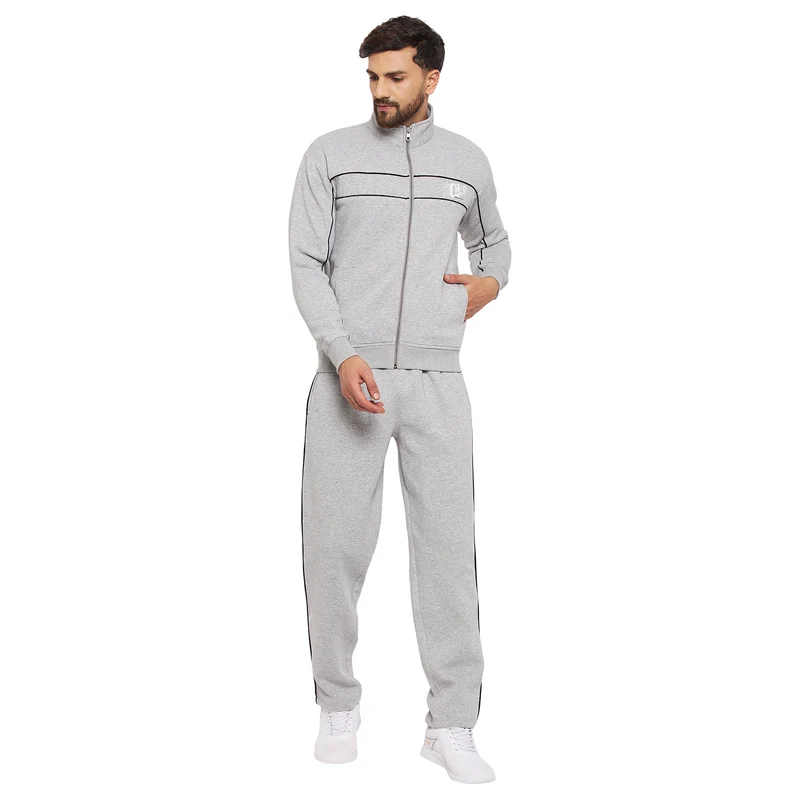Duke Urban Men Zipper Regular Track Suit (LF3717) Med. Grey / XL / Solid