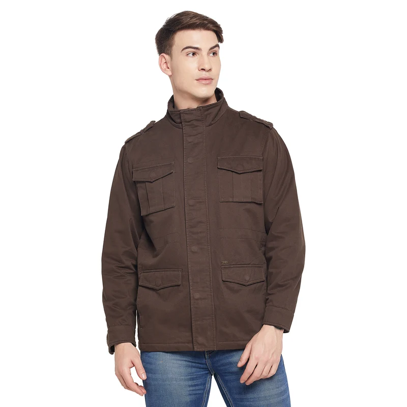 Duke Urban Men Full Sleeve Jacket (SDZ843) Brown / M / Solid