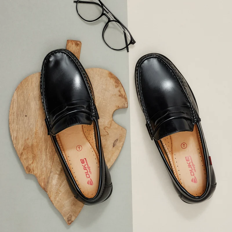 Duke Men Loafers (FWOL785) Black / UK 6 / Solid