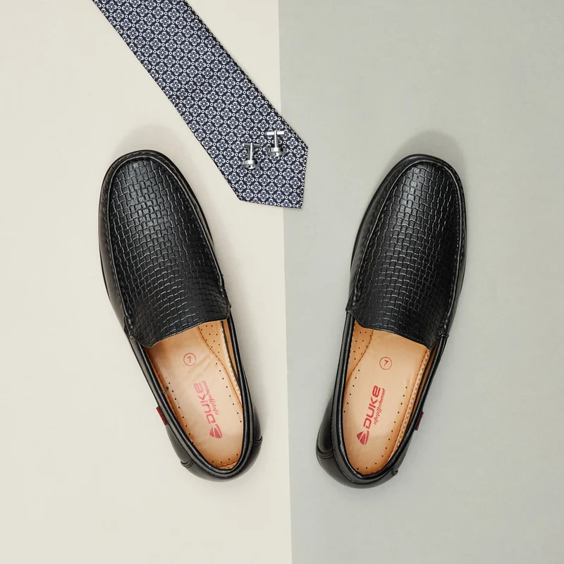 Duke Men Loafers (FWOL787) UK 8 / Navy / Textured