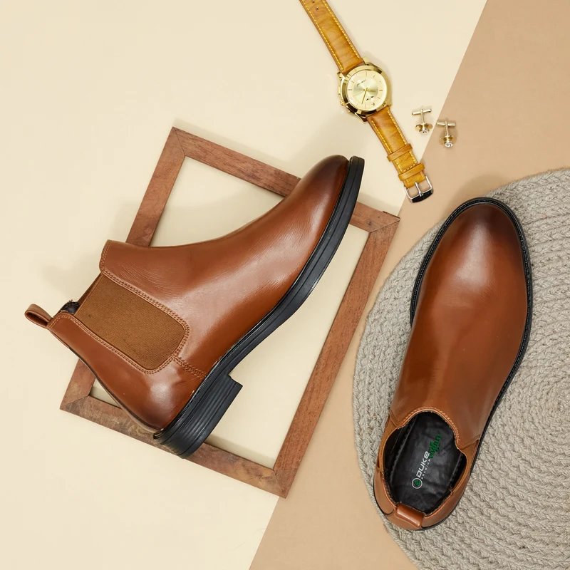 Duke Men Chelsea Boots (FWOL807) UK7 / Tan / Solid Contrast