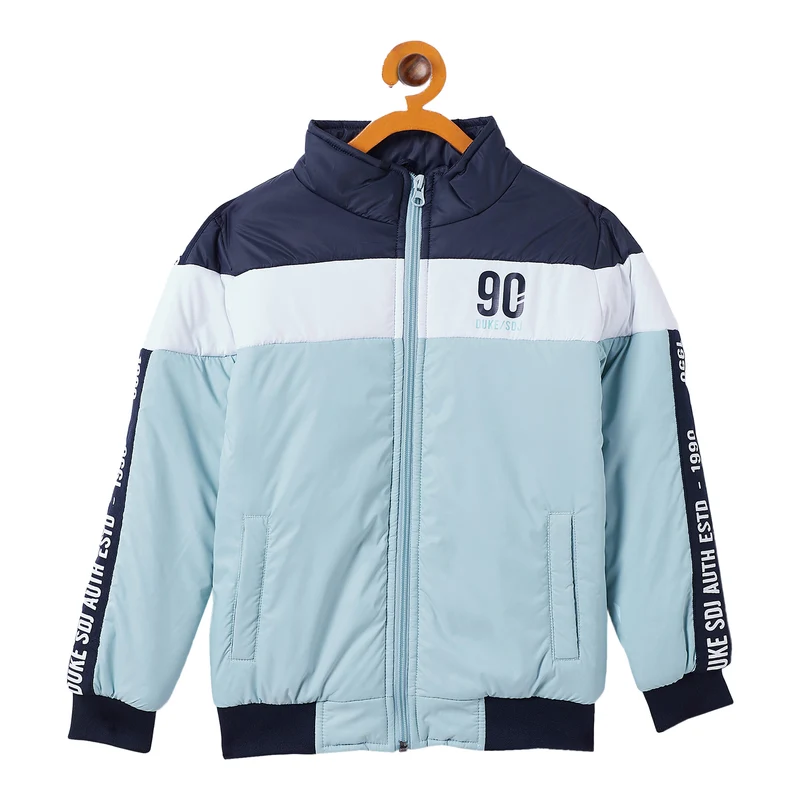 Duke Urban Boys Full Sleeve Quilted Jacket (SDZ2012) 30 / Ice Blue / Colorblock
