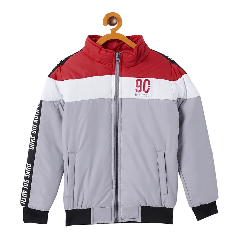 Duke Urban Boys Full Sleeve Quilted Jacket (SDZ2012) 32 / L.Grey / Colorblock