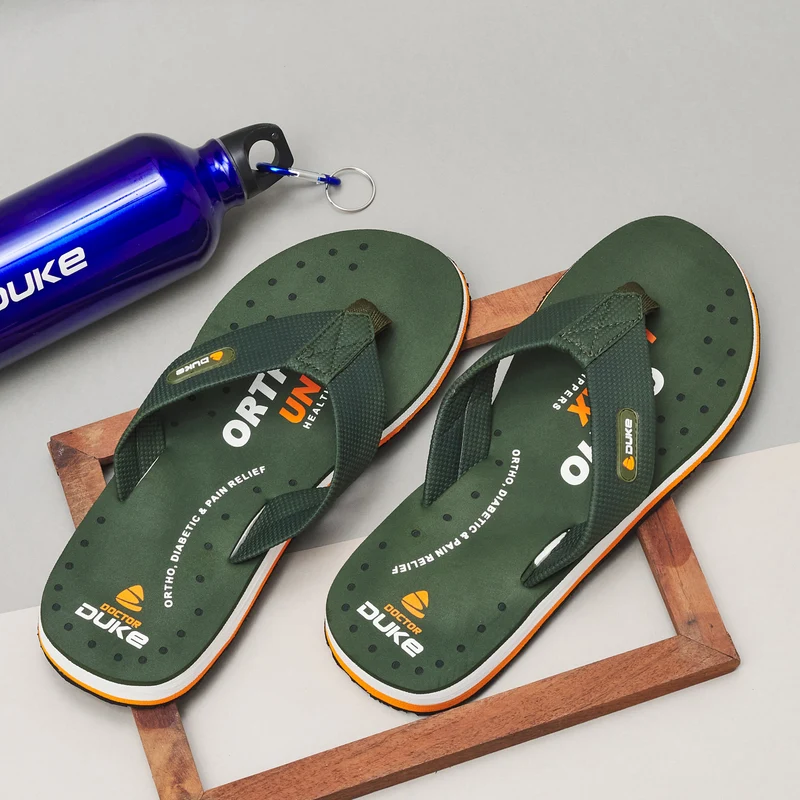 Duke Men Doctor Duke Flip-flops (DRDUKE02) UK 11 / Olive / Printed