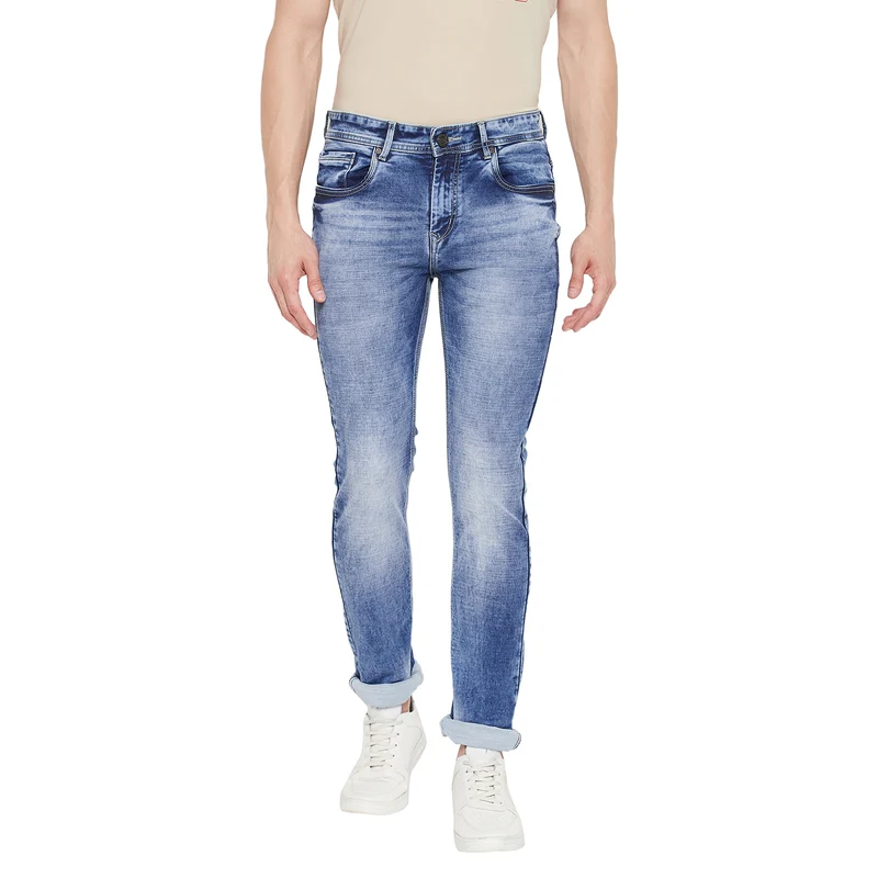 Duke Urban Men Slim Fit Stretchable Jeans (SDD5195) Ice Blue / 32 / Washed