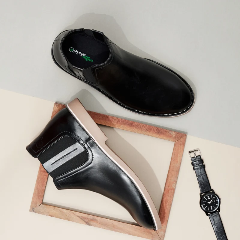 Duke Men Chelsea Boots (FWOL806) Black / UK 10 / Solid Contrast