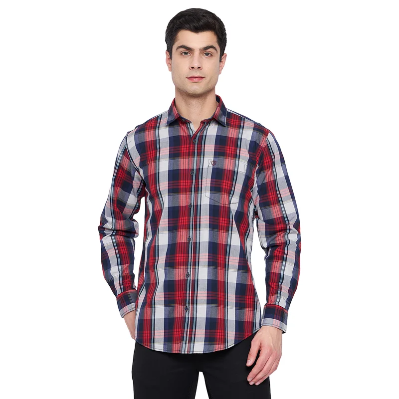 Duke Urban Cotton Full Sleeve Shirt (SDO5CKA) Red / XL / Checkered