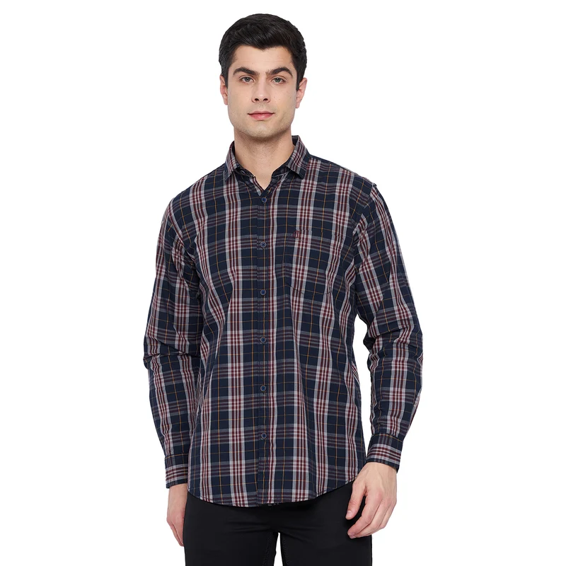 Duke Urban Men Full Sleeve Cotton Shirt (SDO5CKC) XL / Rust / Checkered