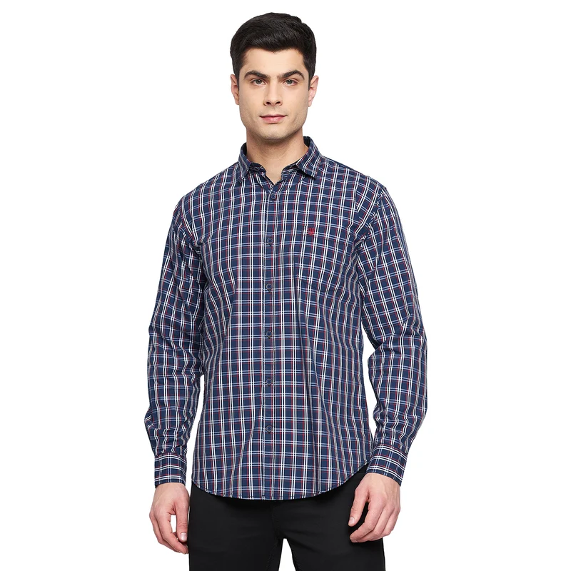 Duke Stardust Men Full Sleeve Cotton Shirt (SDO5CKD) XL / Navy / Checkered