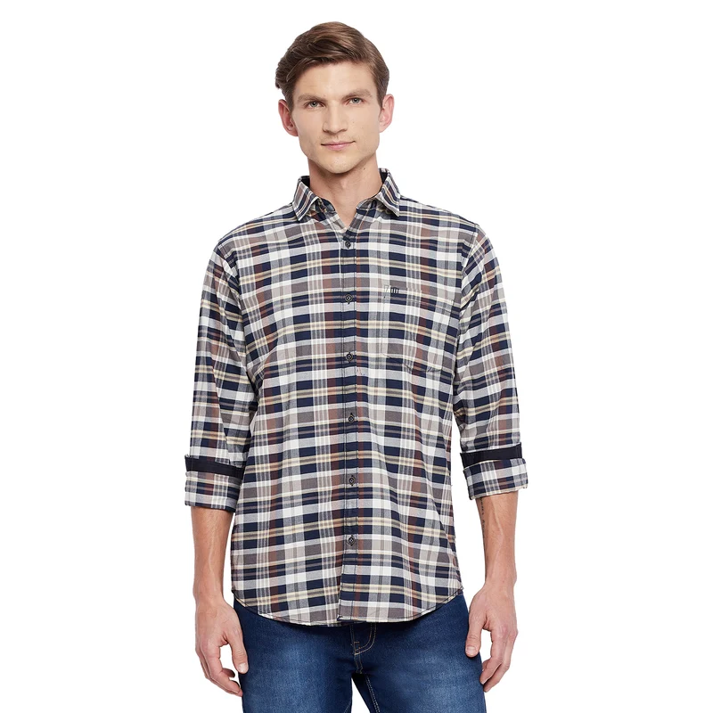 Duke Urban Men Full Sleeve Cotton Shirt (SDO5CKG) XL / Grey / Checkered