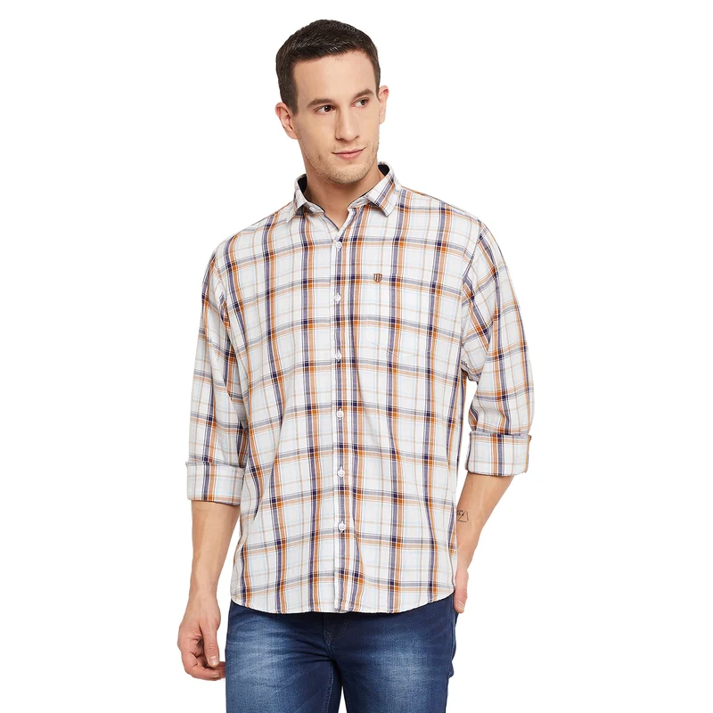 Duke Urban Men Full Sleeve Cotton Shirt (SDO5CKTG) M / White / Checkered