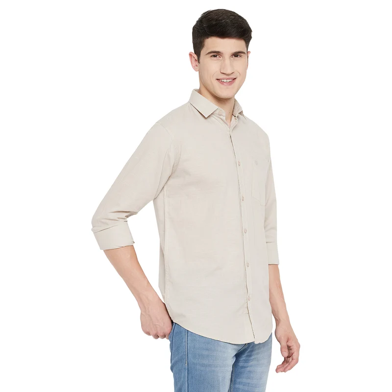 Duke Urban Men Full Sleeve Cotton Shirt (SDO5PLCL) XXL / Peach / Solid