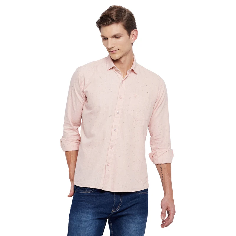 Duke Urban Men Full Sleeve Cotton Shirt (SDO8PLCS) XL / Fawn / Self Design