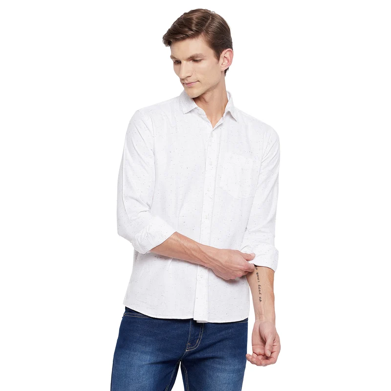 Duke Urban Men Full Sleeve Cotton Shirt (SDO8PLCS) XXL / White / Self Design