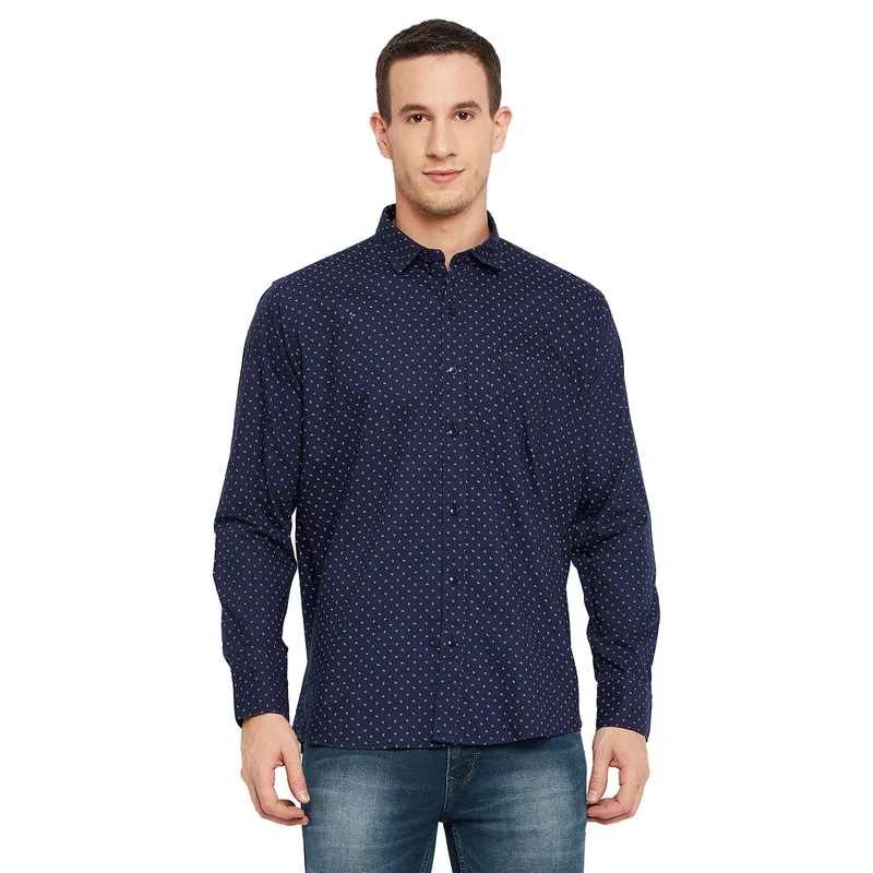 Duke Urban Men Full Sleeve Cotton Shirt (SDO8PROC) XXL / Navy / Printed
