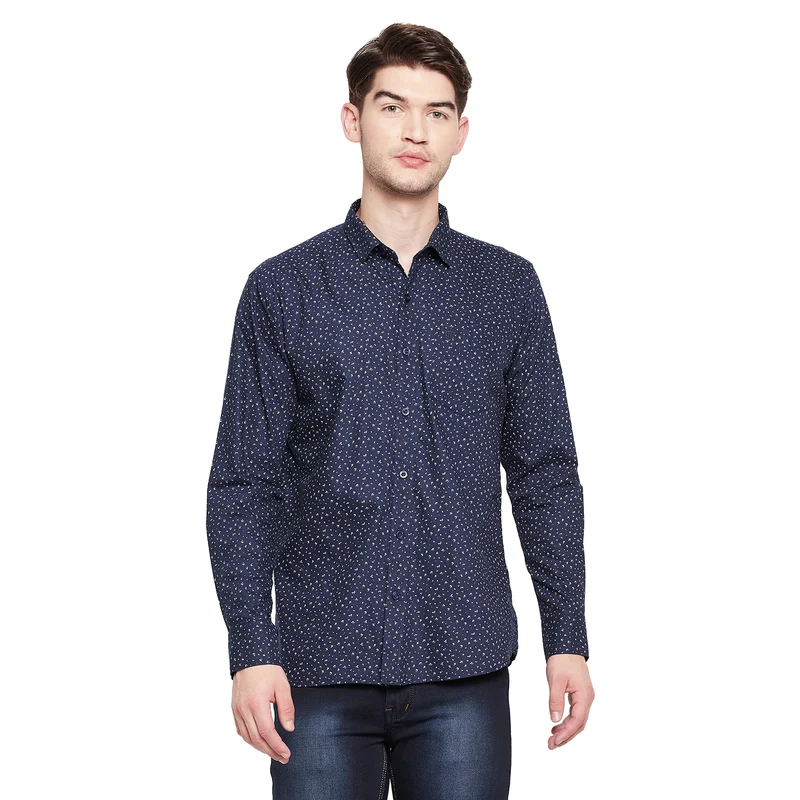 Duke Urban Men Full Sleeve Cotton Shirt (SDO8PROD) XL / Navy / Printed