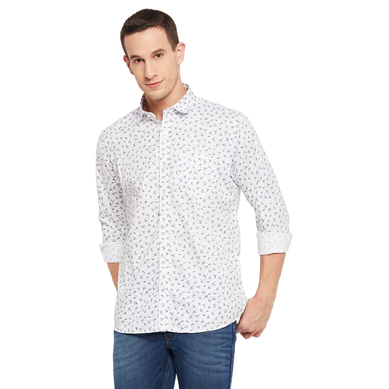 Duke Stardust Men Full Sleeve Cotton Shirt (SDO8PRTH) L / White / Printed
