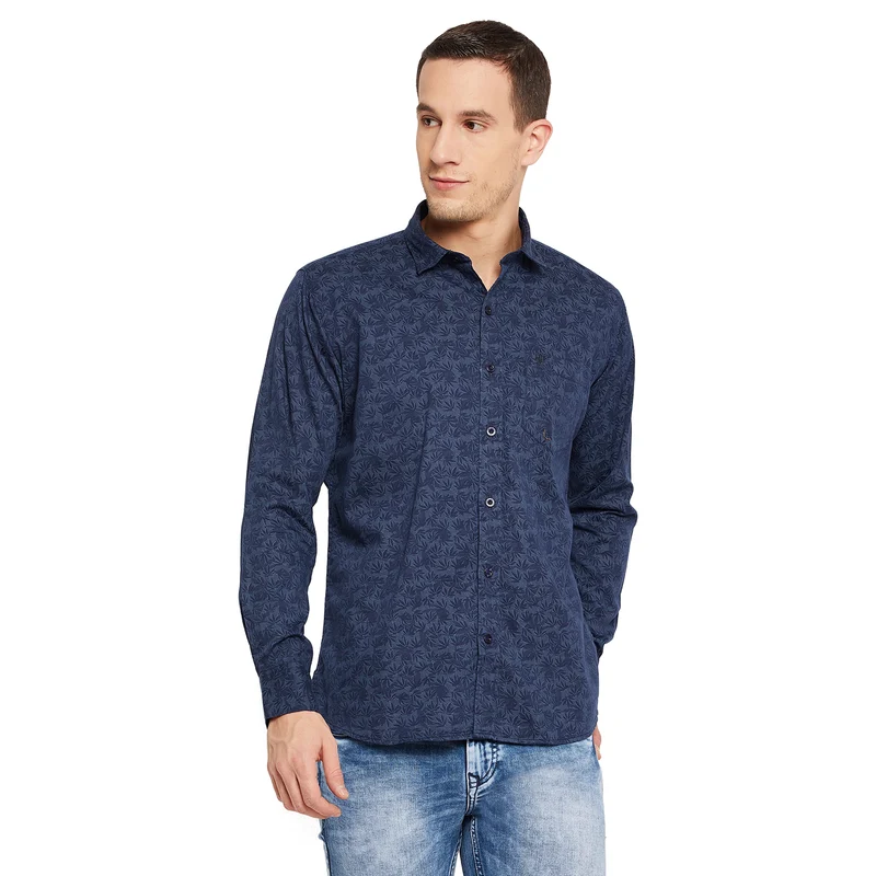 Duke Stardust Men Full Sleeve Cotton Shirt (SDO8PRTI) Navy / XL / Printed