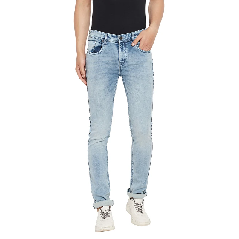 Duke Urban Men Slim Fit Stretchable Jeans (SDD5198) 34 / Ice Blue / Washed