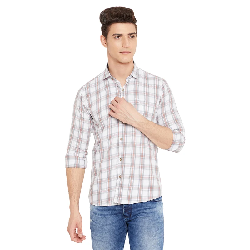 Duke Urban Men Full Sleeve Cotton Shirt (SDO8CKTO) L / Grey / Checkered