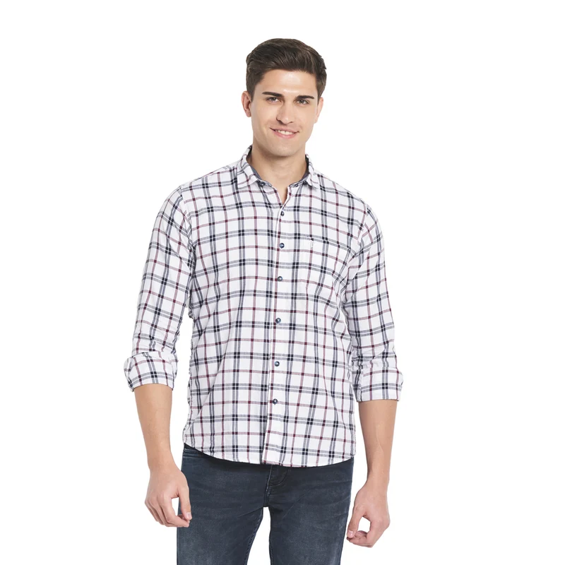 Duke Stardust Men Full Sleeve Cotton Shirt (SDO8CKTP) XXL / White / Checkered