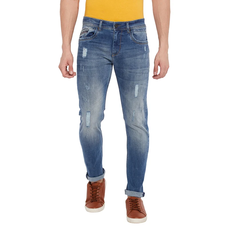 Duke Urban Men Slim Fit Stretchable Jeans (SDD5217) L.Blue / 30 / Washed