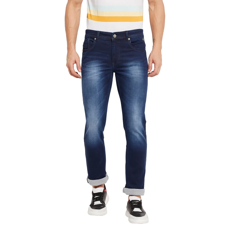 Duke Stardust Men Slim Fit Stretchable Jeans (SDD5222) D.Blue / 36 / Washed