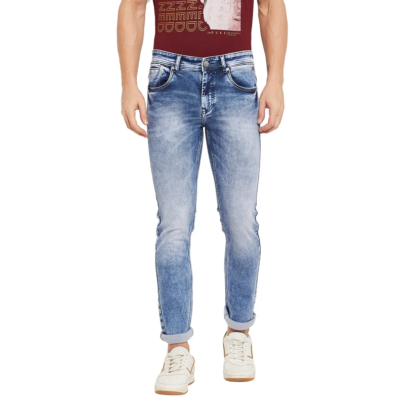 Duke Stardust Men Slim Fit Stretchable Jeans (SDD5222) L.Blue / 34 / Washed