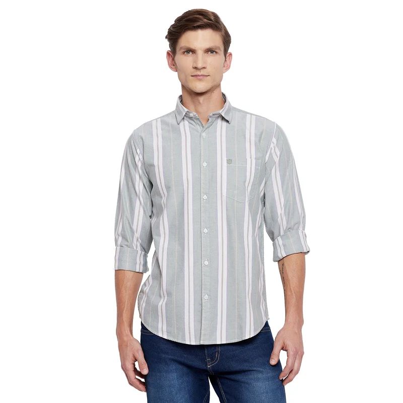 Duke Stardust Men Full Sleeve Cotton Shirt (SDO5STA) XL / Green / Striped