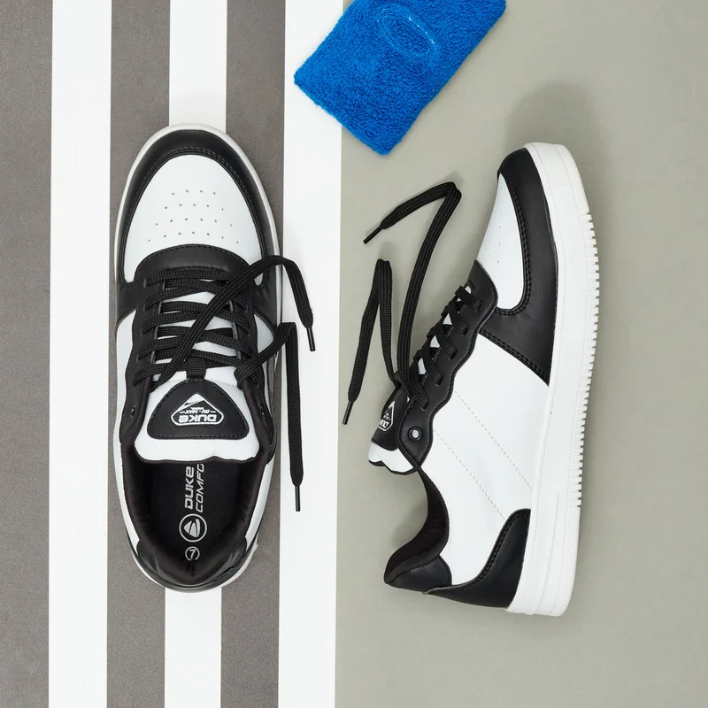 Duke Men Sneakers (FWOL1362) White Black / UK 9 / Solid Contrast