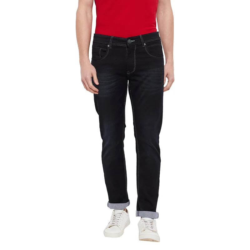 Duke Stardust Men Slim Fit Stretchable Jeans (SDD5181) Carbon Black / 30 / Washed