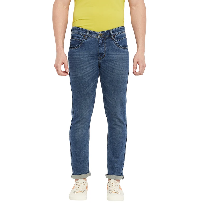 Duke Stardust Men Slim Fit Stretchable Jeans (SDD5165) Tint Khaki / 30 / Washed