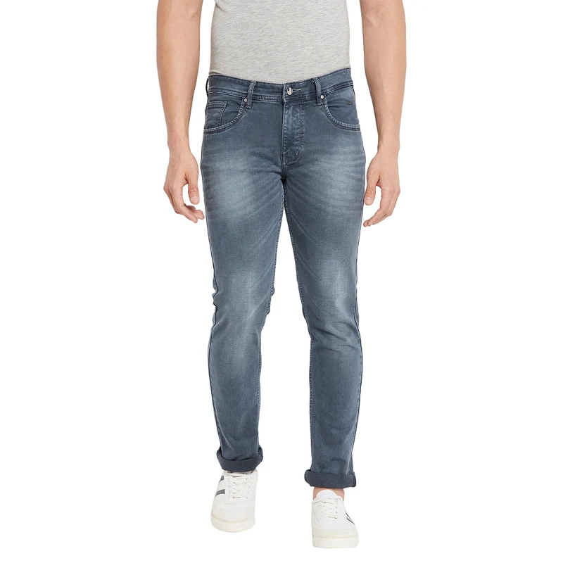 Duke Stardust Men Slim Fit Stretchable Jeans (SDD5177) Grey / 38 / Washed