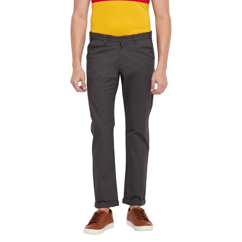 Duke Urban Men Expendable Waist Slim Fit Trousers (SDT4513E) 38 / D.Grey / Solid