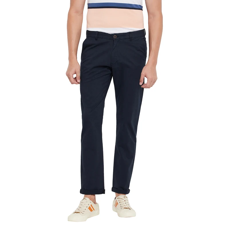 Duke Urban Men Expendable Waist Slim Fit Trousers (SDT4513E) 32 / Navy / Solid