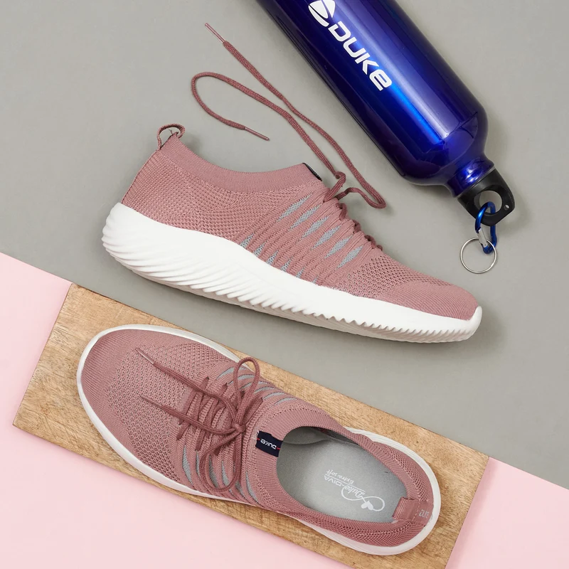 Duke Women Sports Shoes (XFOL1510) Salmon Pink / UK 6 / Solid Contrast
