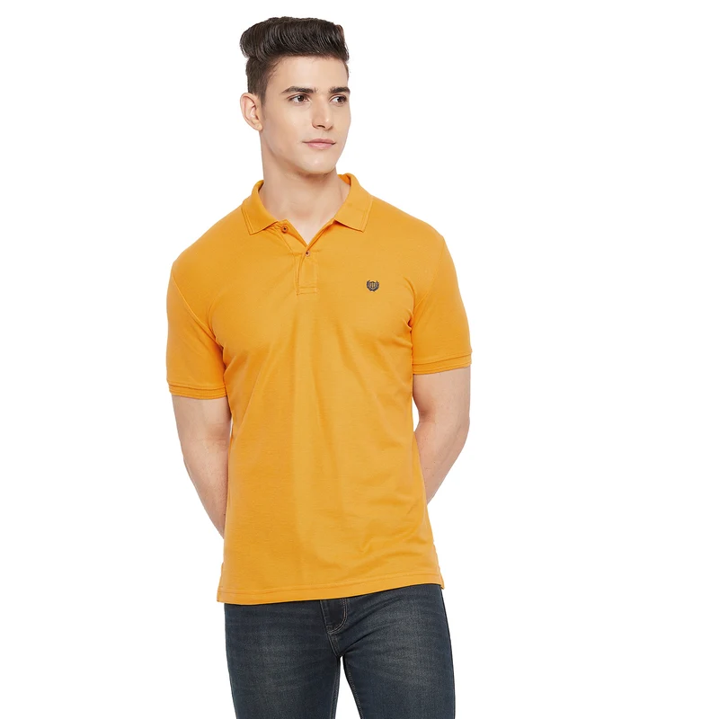 Duke Stardust Men Half Sleeve Cotton T-shirt (SD44) XXL / Mustard / Solid