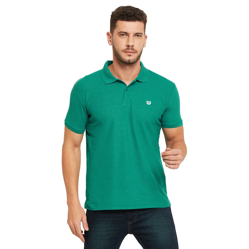 Duke Stardust Men Half Sleeve Cotton T-shirt (SD44) L / Ocean Green Mix / Solid