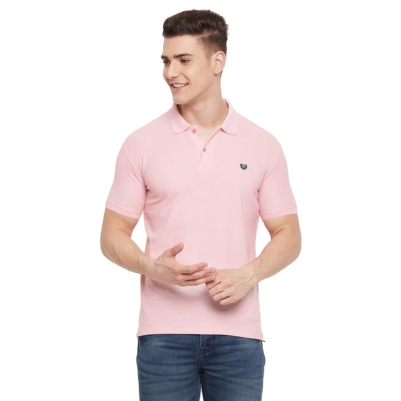 Duke Stardust Men Half Sleeve Cotton T-shirt (SD44) M / Rose Bud Mix / Solid