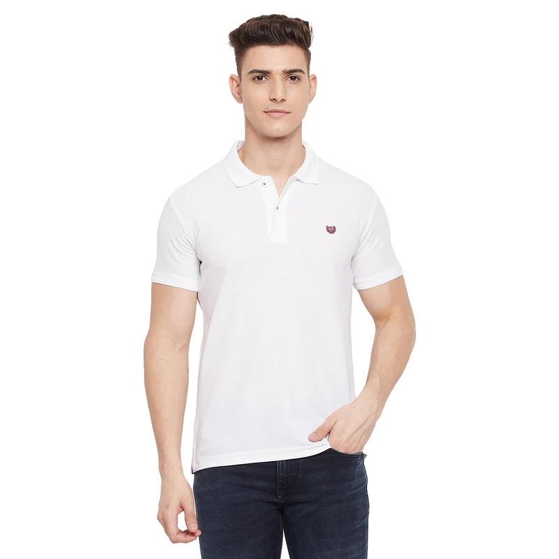 Duke Stardust Men Half Sleeve Cotton T-shirt (SD44) L / White / Solid