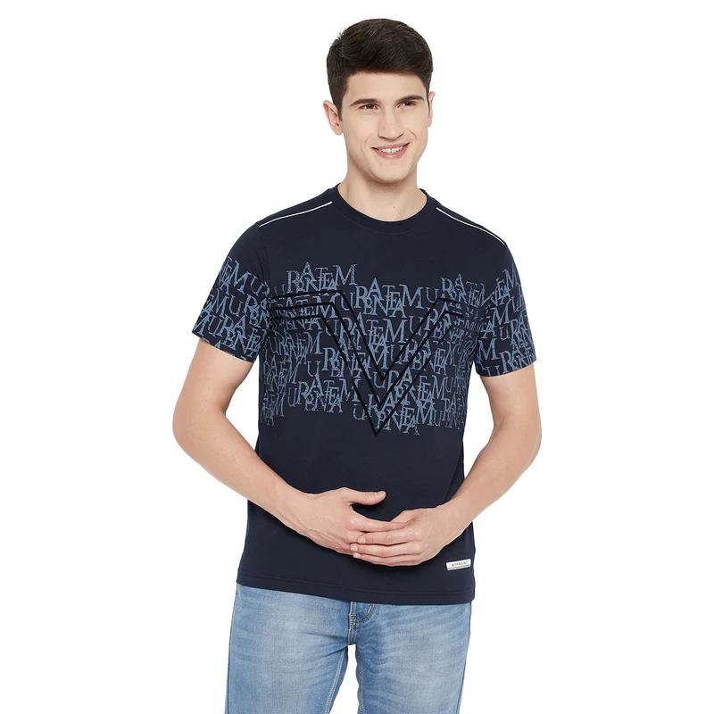 Duke Stardust Men Half Sleeve Cotton T-shirt (LF5216) L / Rust / Printed