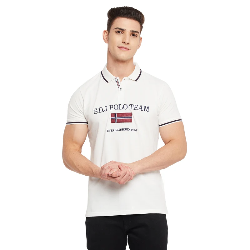 Duke Urban Men Half Sleeve Cotton T-shirt (LF5236) Off White / XXL / Printed