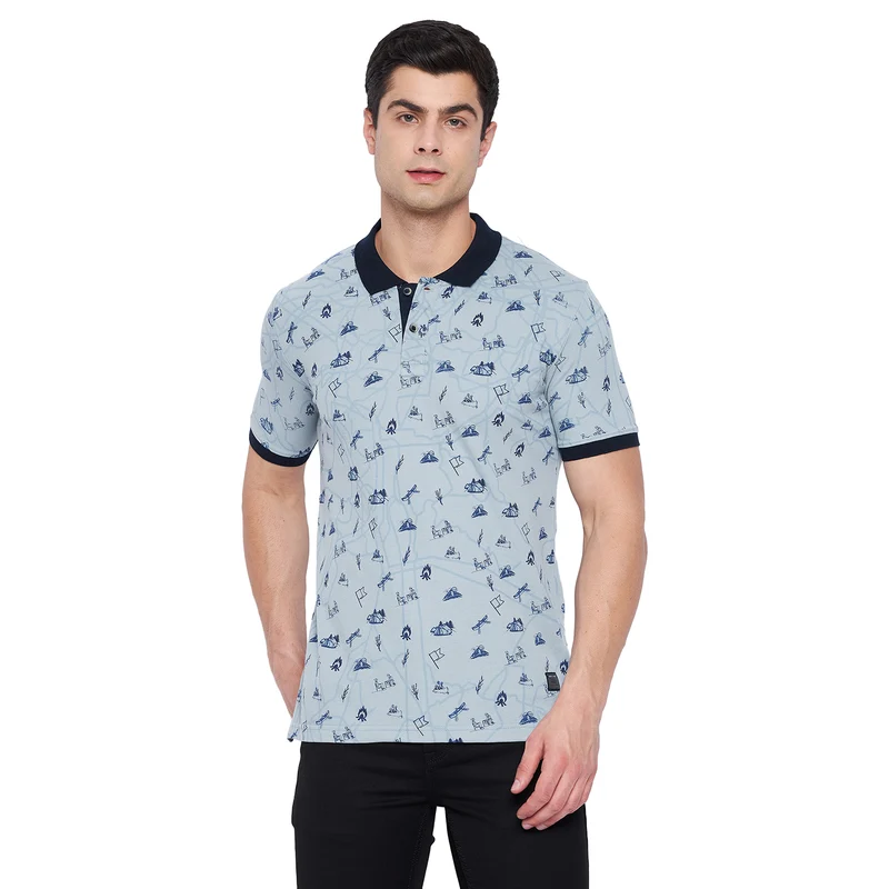 Duke Stardust Men Half Sleeve Cotton T-shirt (LF5237) XL / Med.Grey / Printed